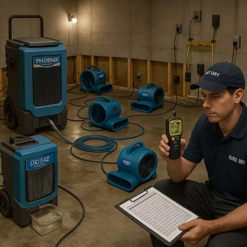 Structural Drying and Dehumidification process in Elk Grove, CA